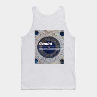 Gemini Zodiac Roman Numeral Print Tank Top